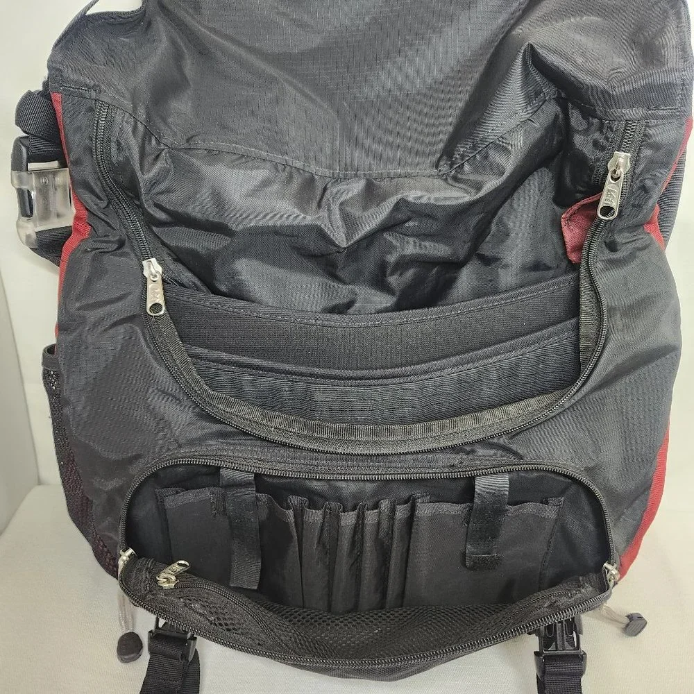 rei musette laptop black red crossbody bag